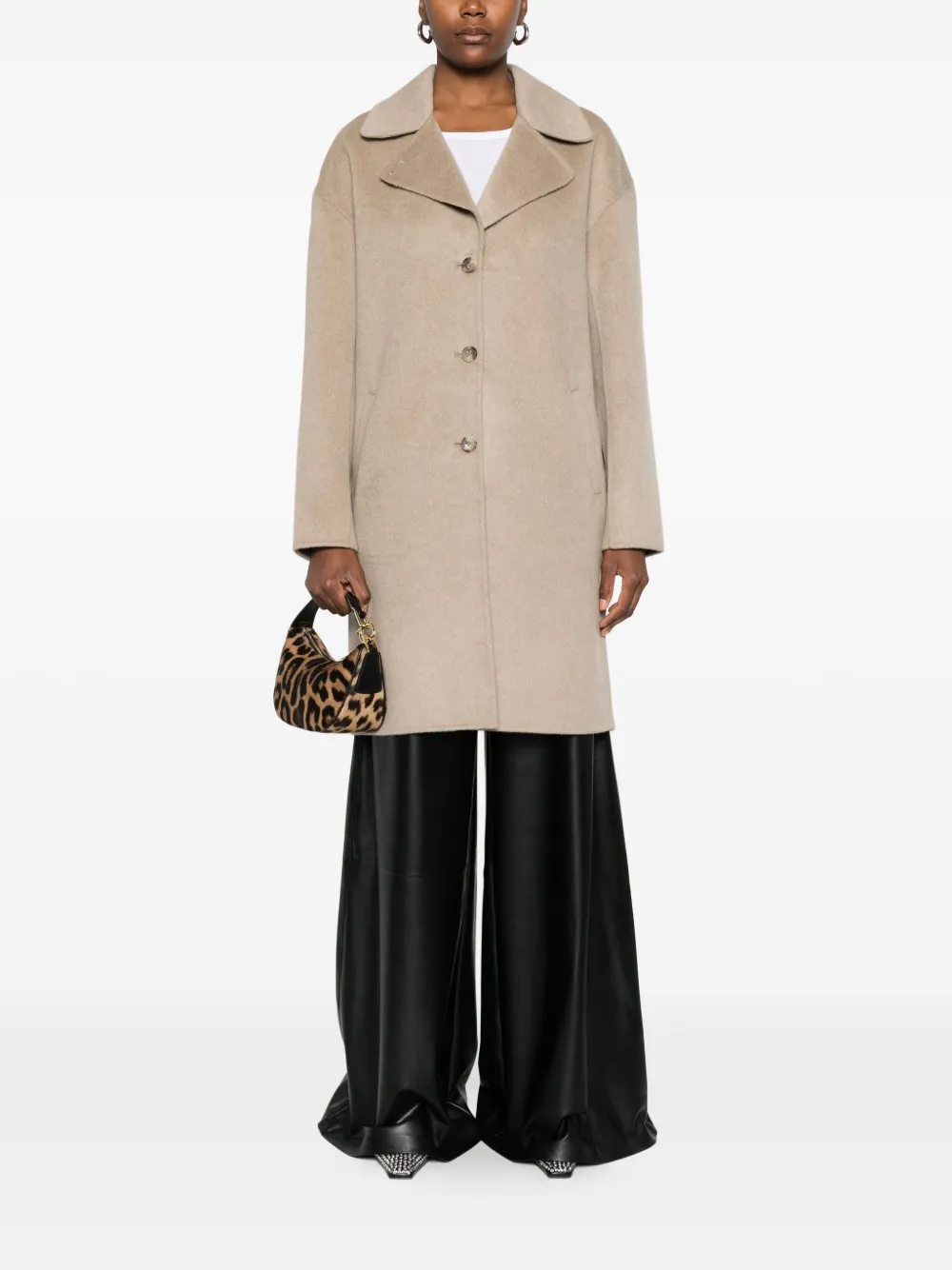 Anine Bing Button-front Coat In Nude