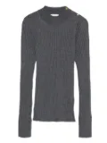 Forte Forte ribbed turtleneck button-detail sweater - Grey