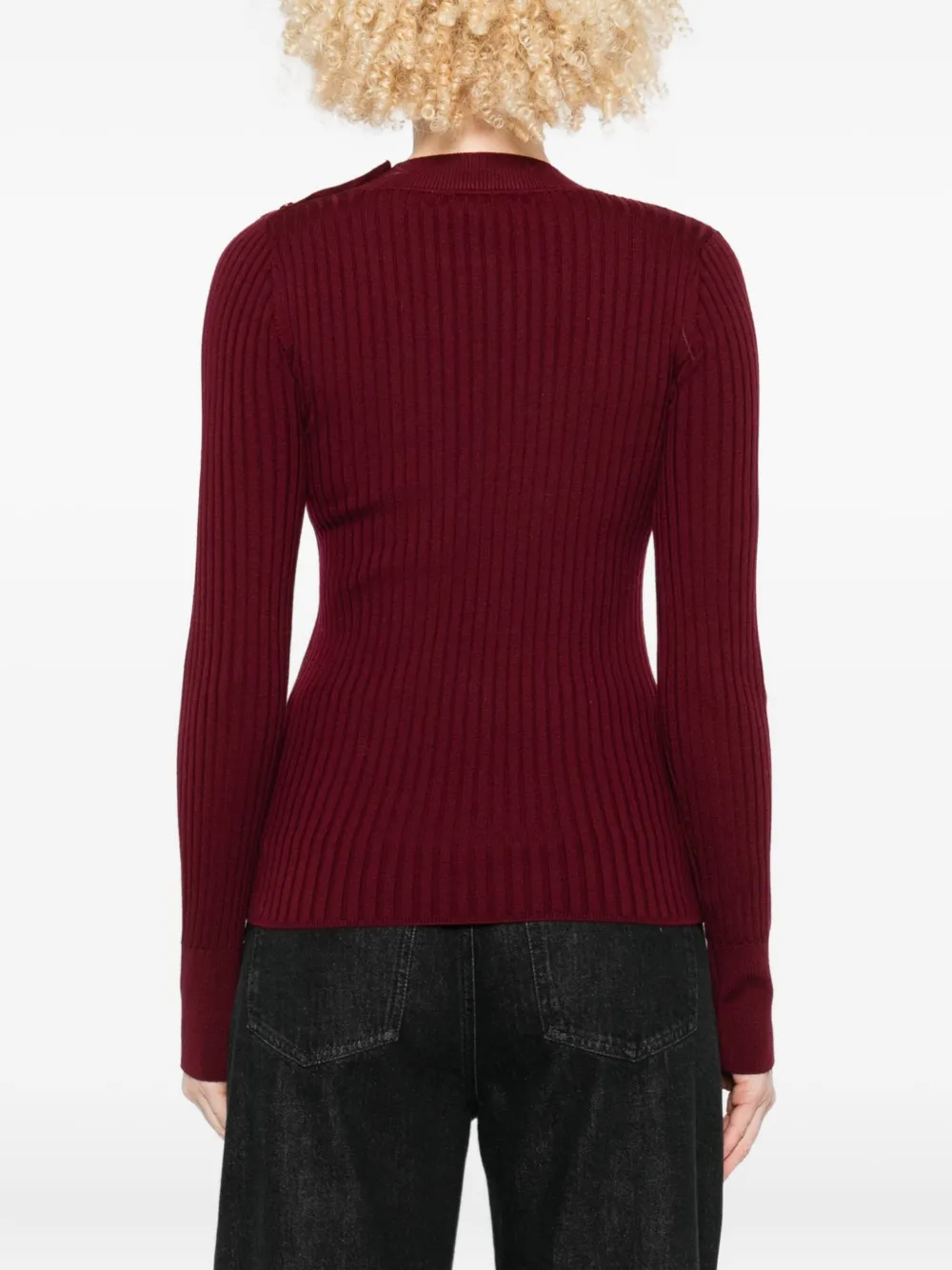 Forte Ribgebreide top Rood