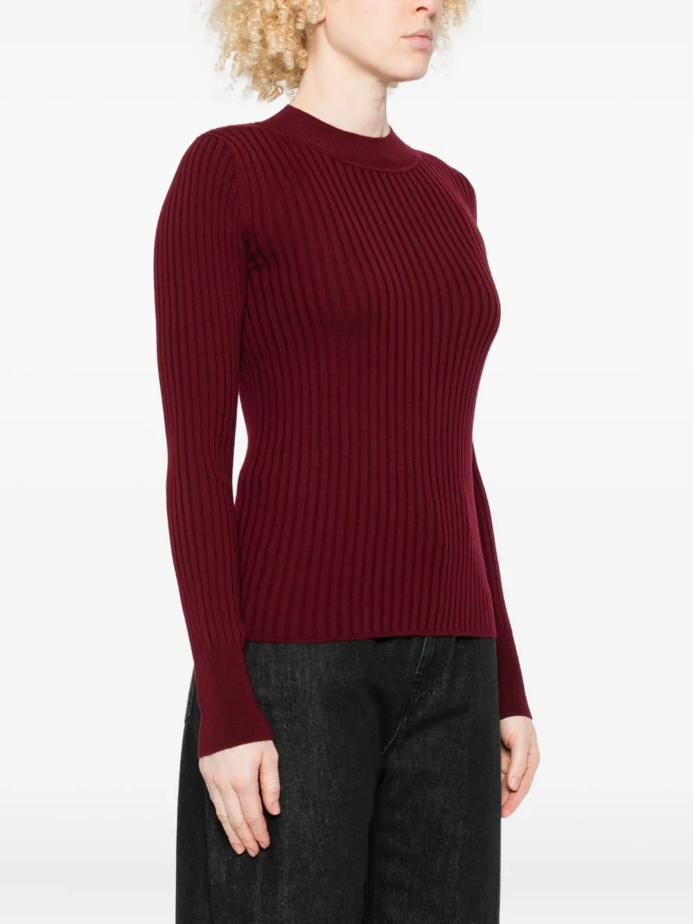 Forte Ribgebreide top Rood