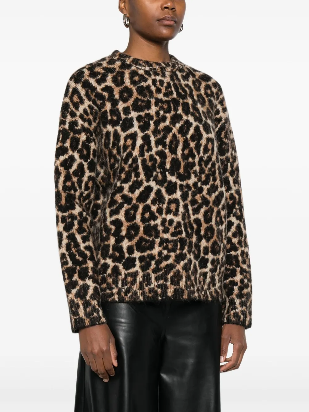 ANINE BING leopard-print crew-neck sweater | Knitted Sweaters | Image 2