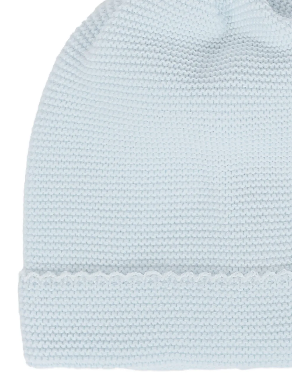 Little Bear Scallop-edge Wool Beanie In Blue