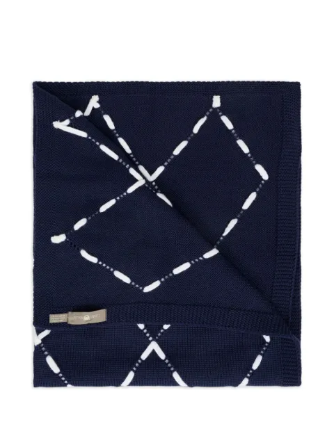 Little Bear diamond-pattern wool blanket