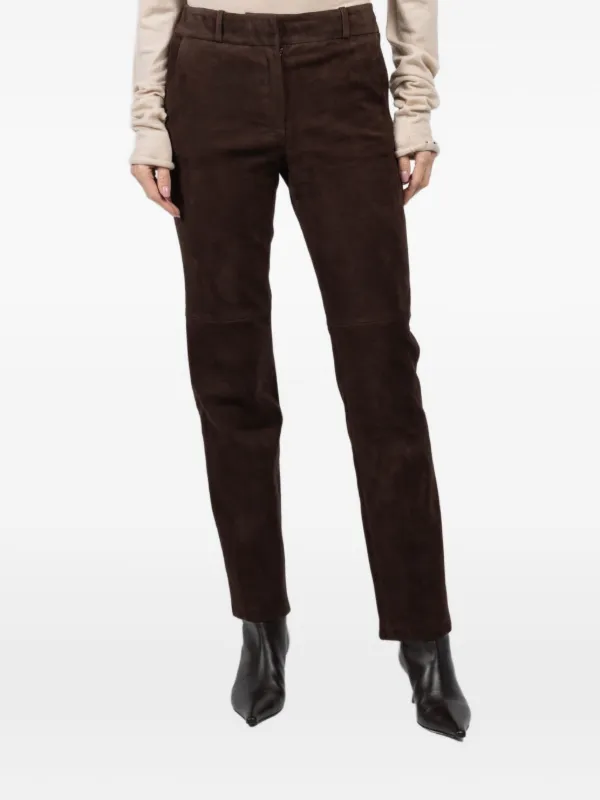 Arma Jenna Suede Trousers in Brown