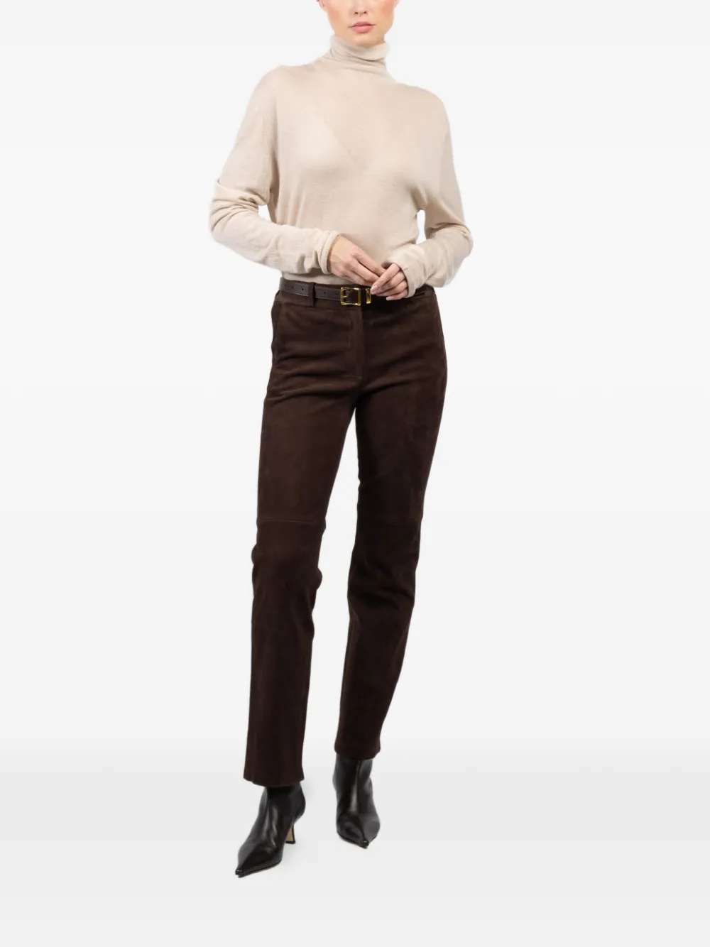 Arma Jenna suede trousers - Bruin