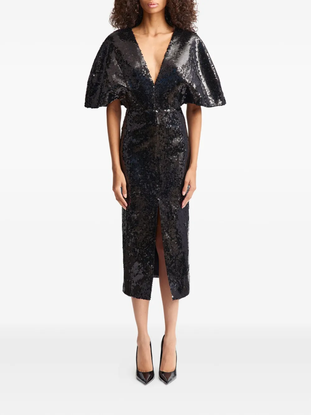 16Arlington Ermara sequinned midi dress - Zwart