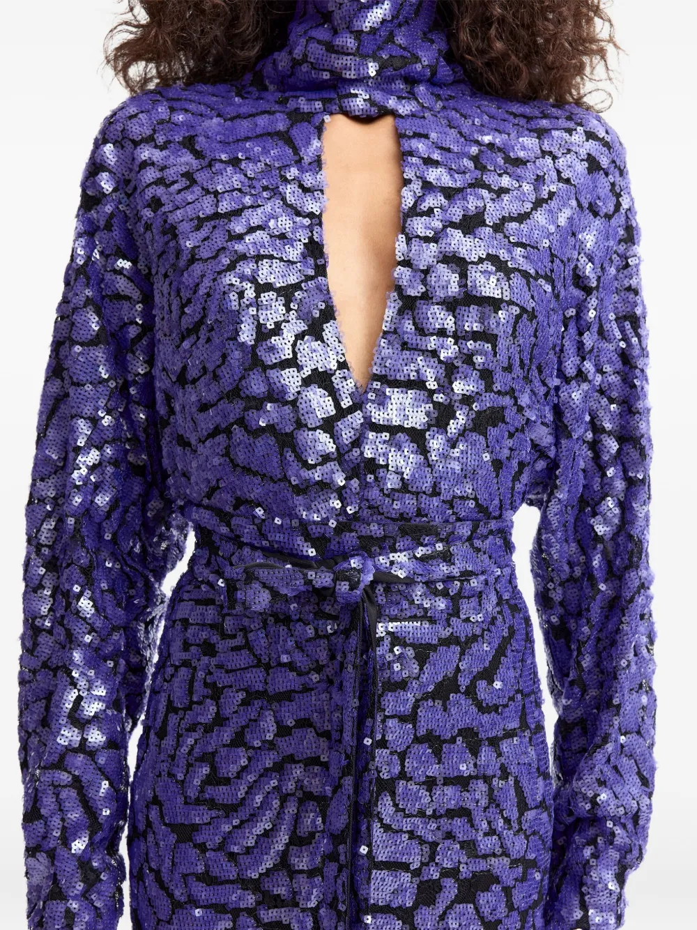 16arlington Epole Sequinned Midi Dress In Blue