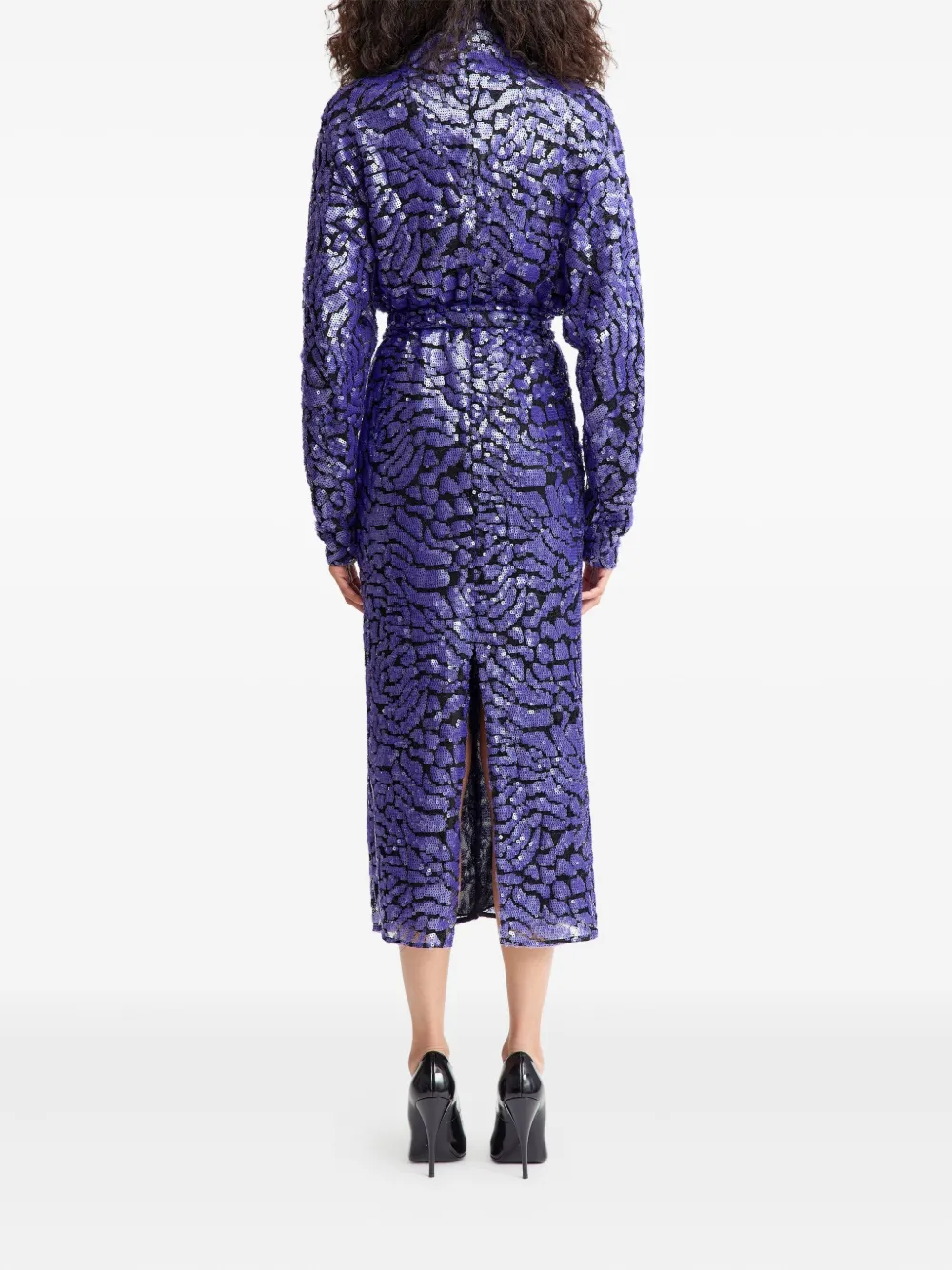 16arlington Epole Sequinned Midi Dress In Blue