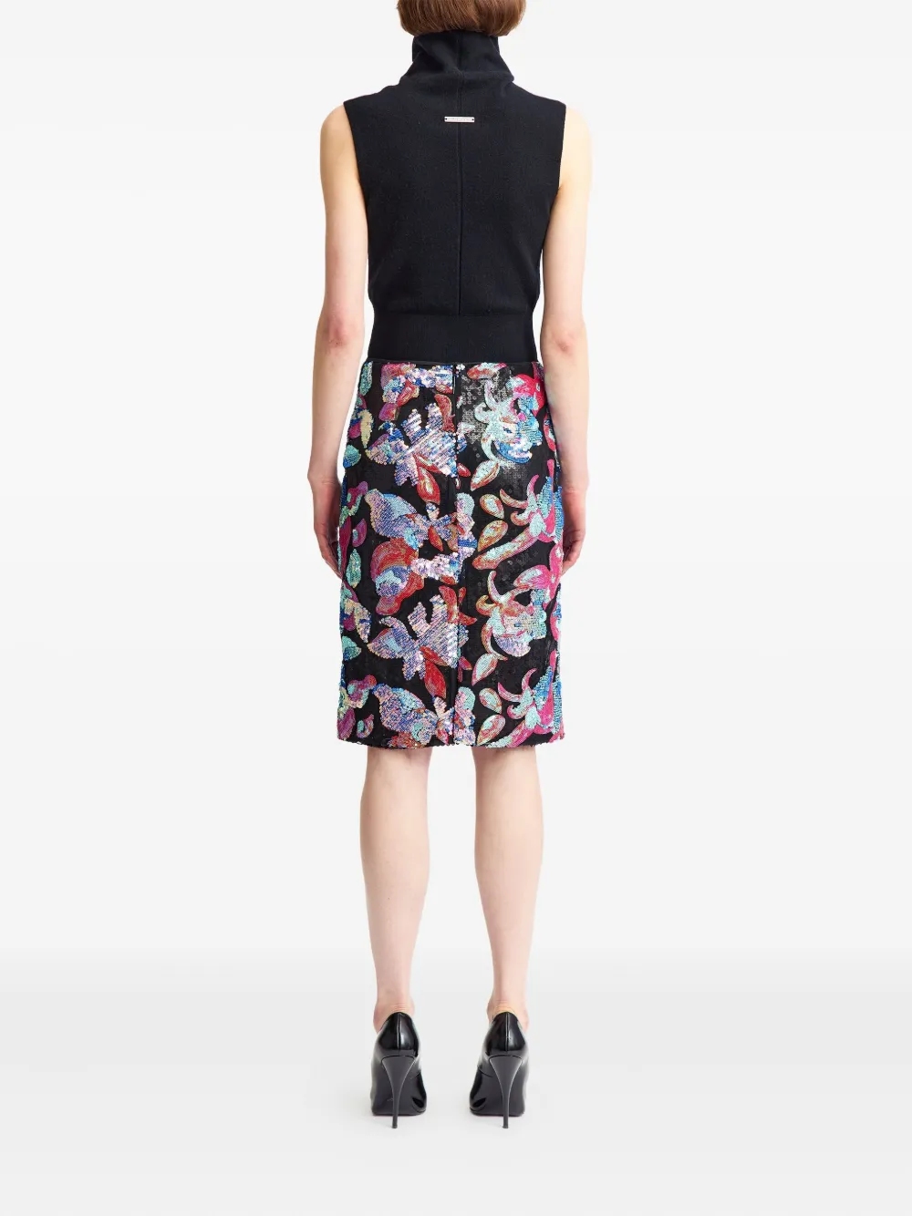 16arlington Sequin Floral Skirt In Multi