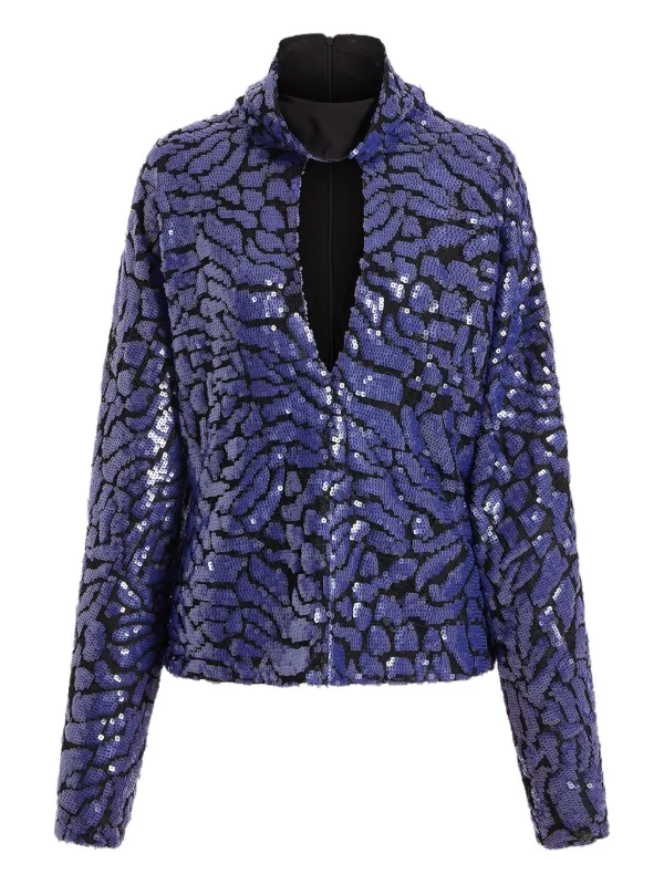 16Arlington Olamo Lace Sequinned Top in Purple
