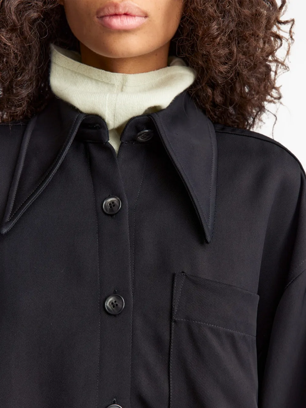 16arlington Collared Cropped Shirt In Black