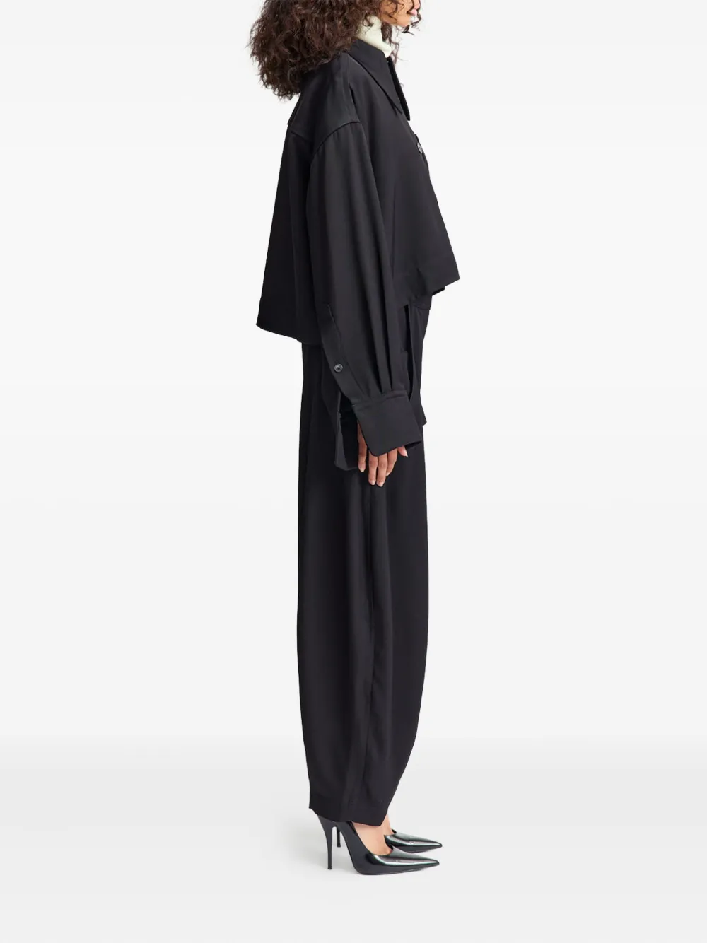 16arlington Collared Cropped Shirt In Black
