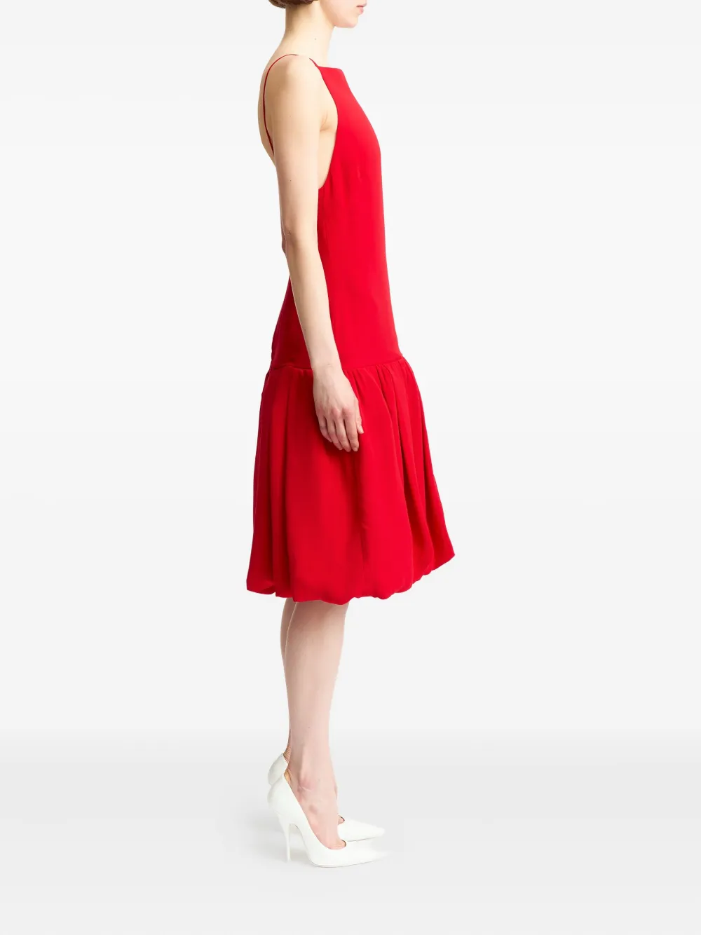 16Arlington Viana mini-jurk met ballonzoom en vierkante hals Rood