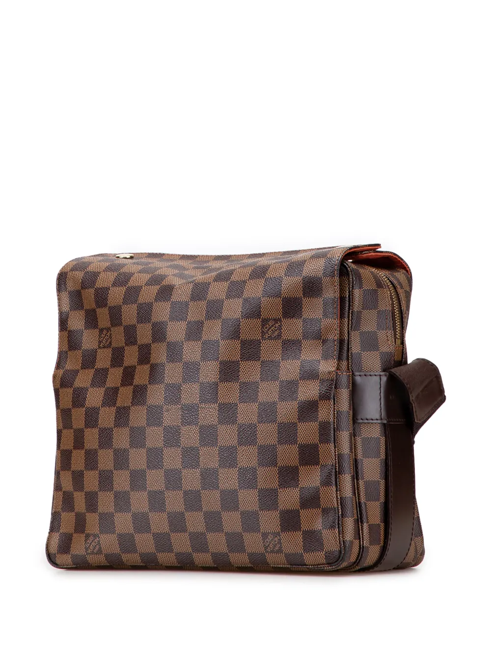 Pre-owned Louis Vuitton 2000-2020 Damier Ebene Naviglio Crossbody Bag In Brown