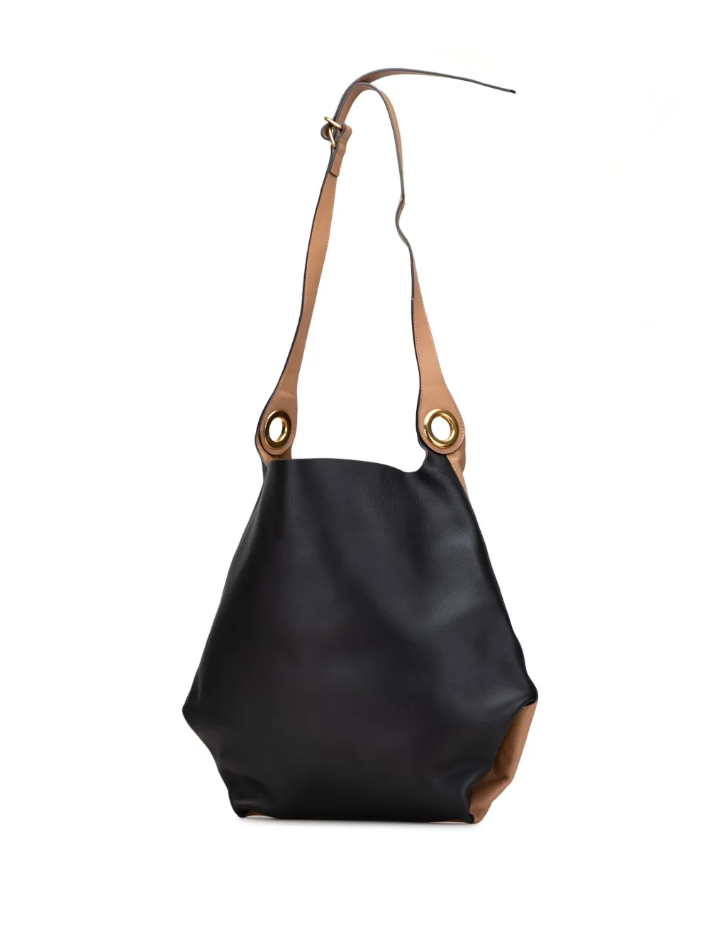 Burberry Pre-Owned 2000-2017 Bicolor Calfskin Grommet Hobo Satchel