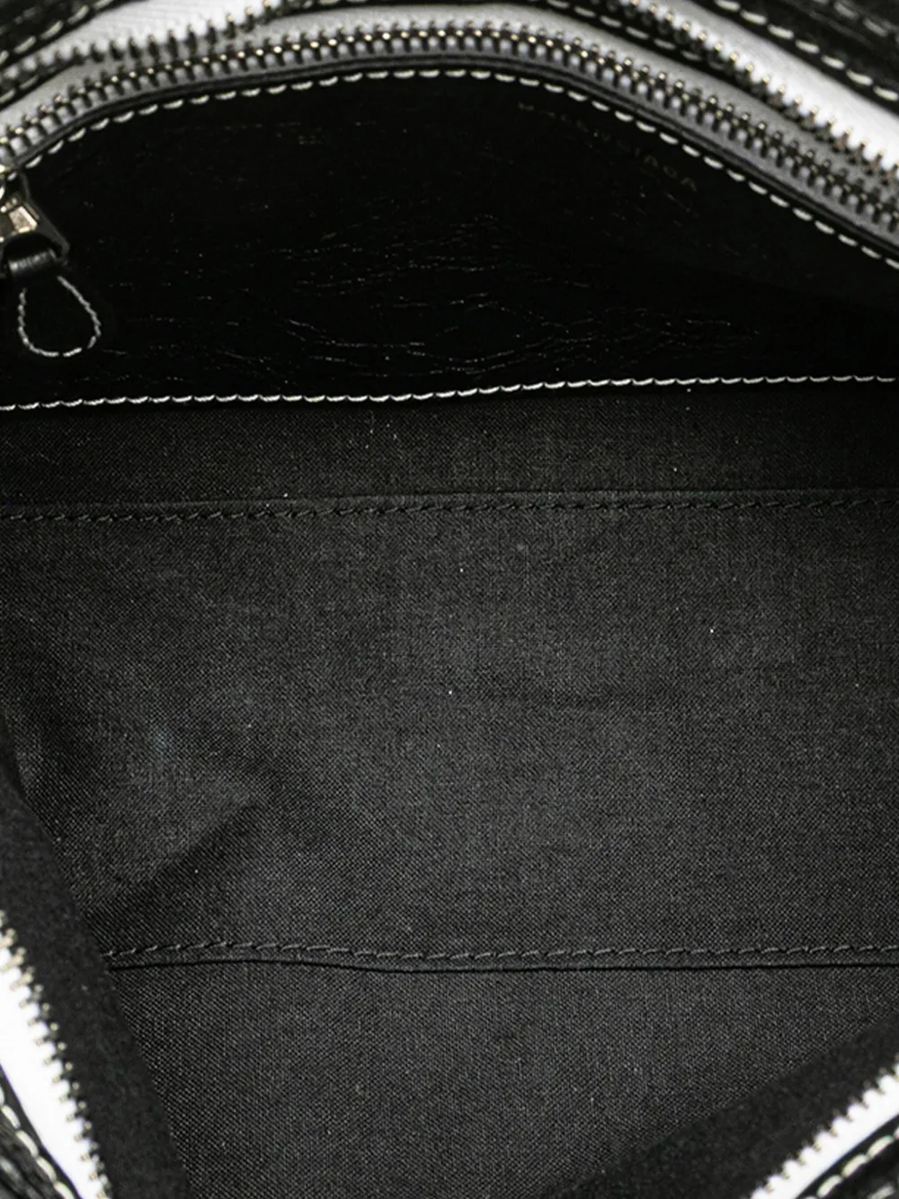 Pre-owned Balenciaga 2021 Small Lambskin Barbes Striped Patwork Zip Pouch Clutch Bag In Black