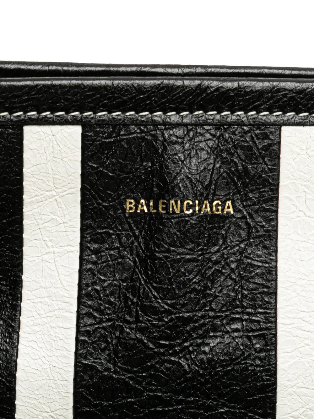 Balenciaga Pre-Owned 2021 Small Lambskin Barbes Striped Patwork Zip Pouch clutch bag | Pre-Owned | Image 2