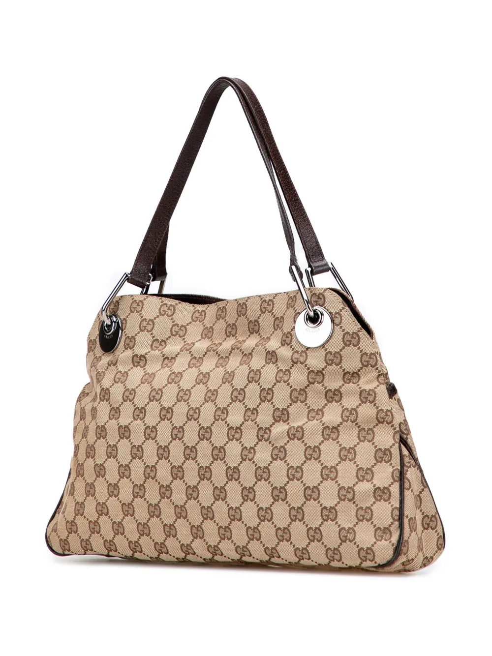 Pre-owned Gucci 2000-2015 Gg Canvas Eclipse Tote Bag In Brown