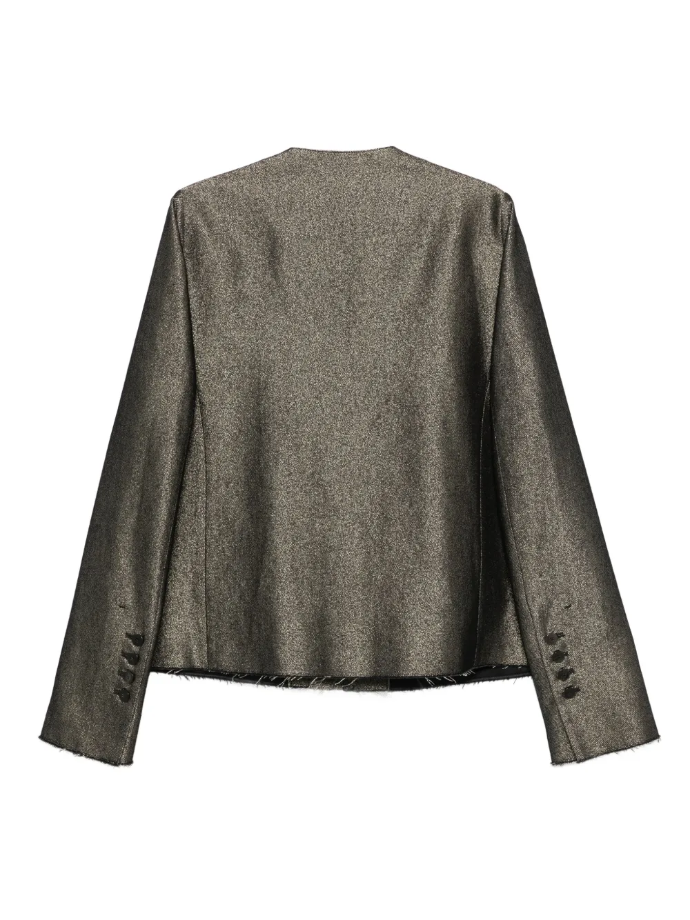 Sapio Frayed-edge Metallic Jacket In Black