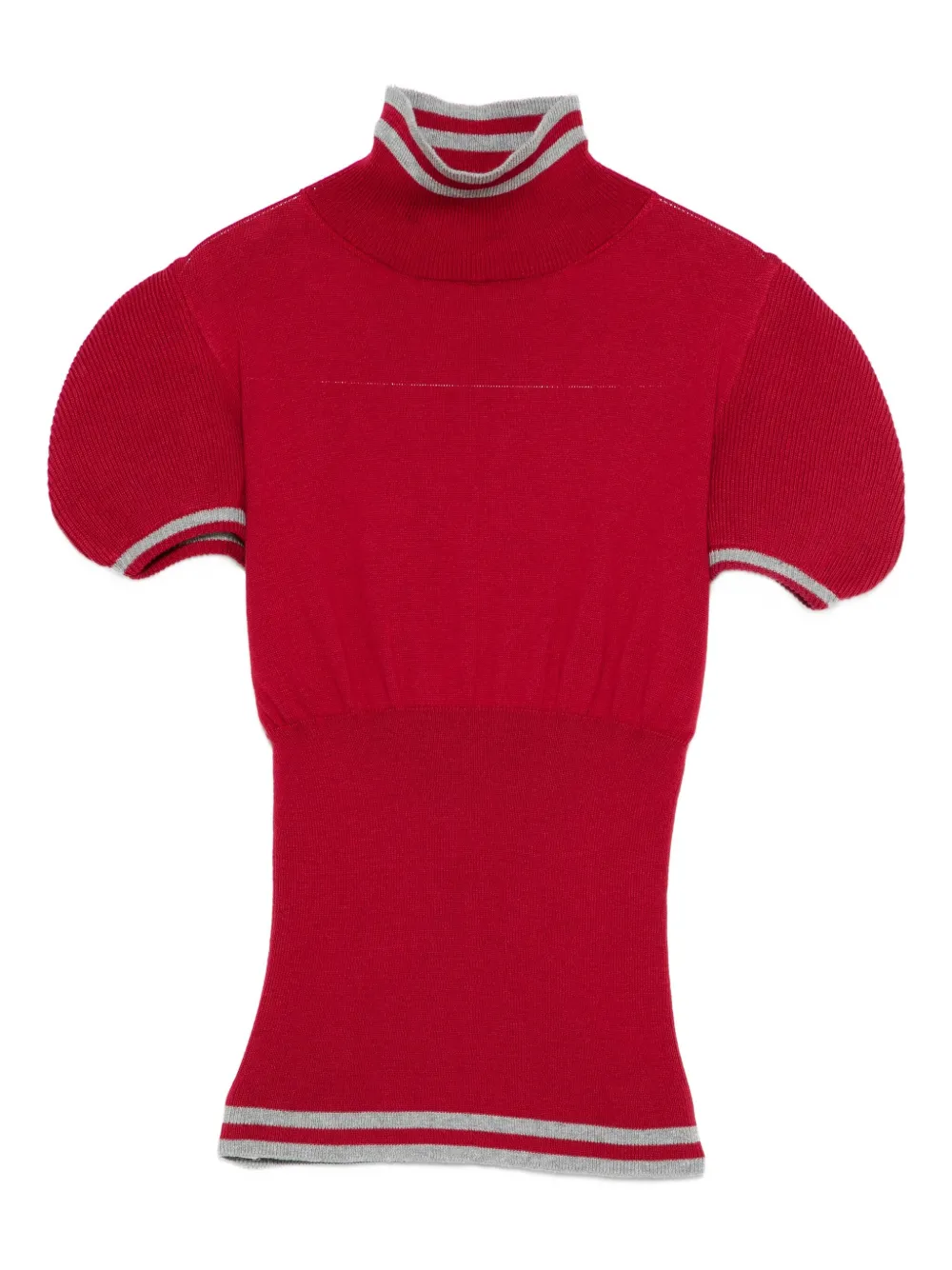 Kiko Kostadinov Simone Striped-trim Knitted Top In Red