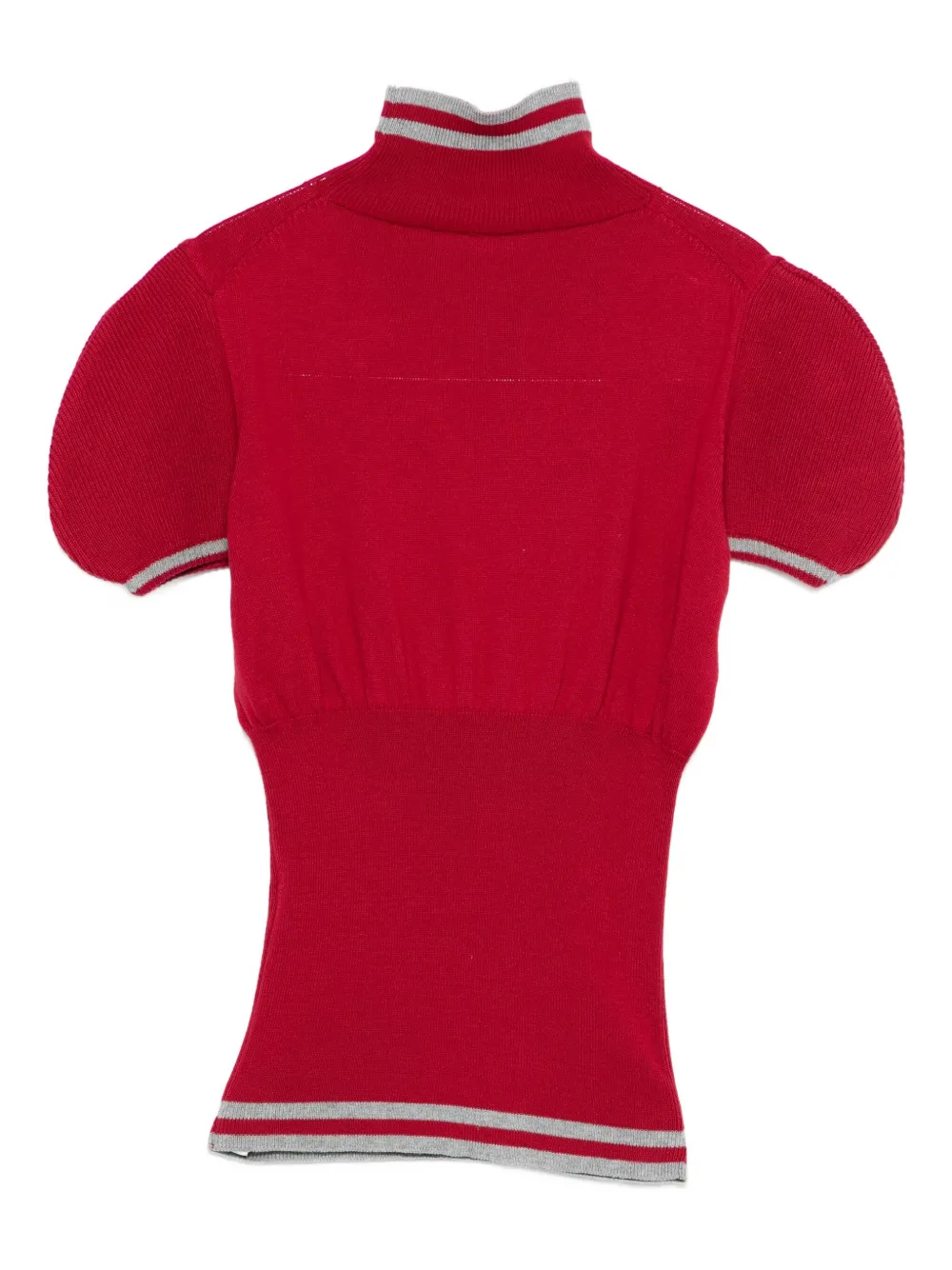 Kiko Kostadinov Simone Striped-trim Knitted Top In Red
