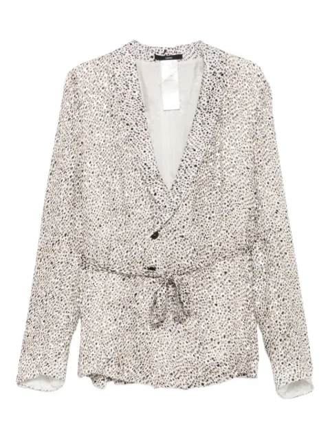 SAPIO abstract-print belted jacket