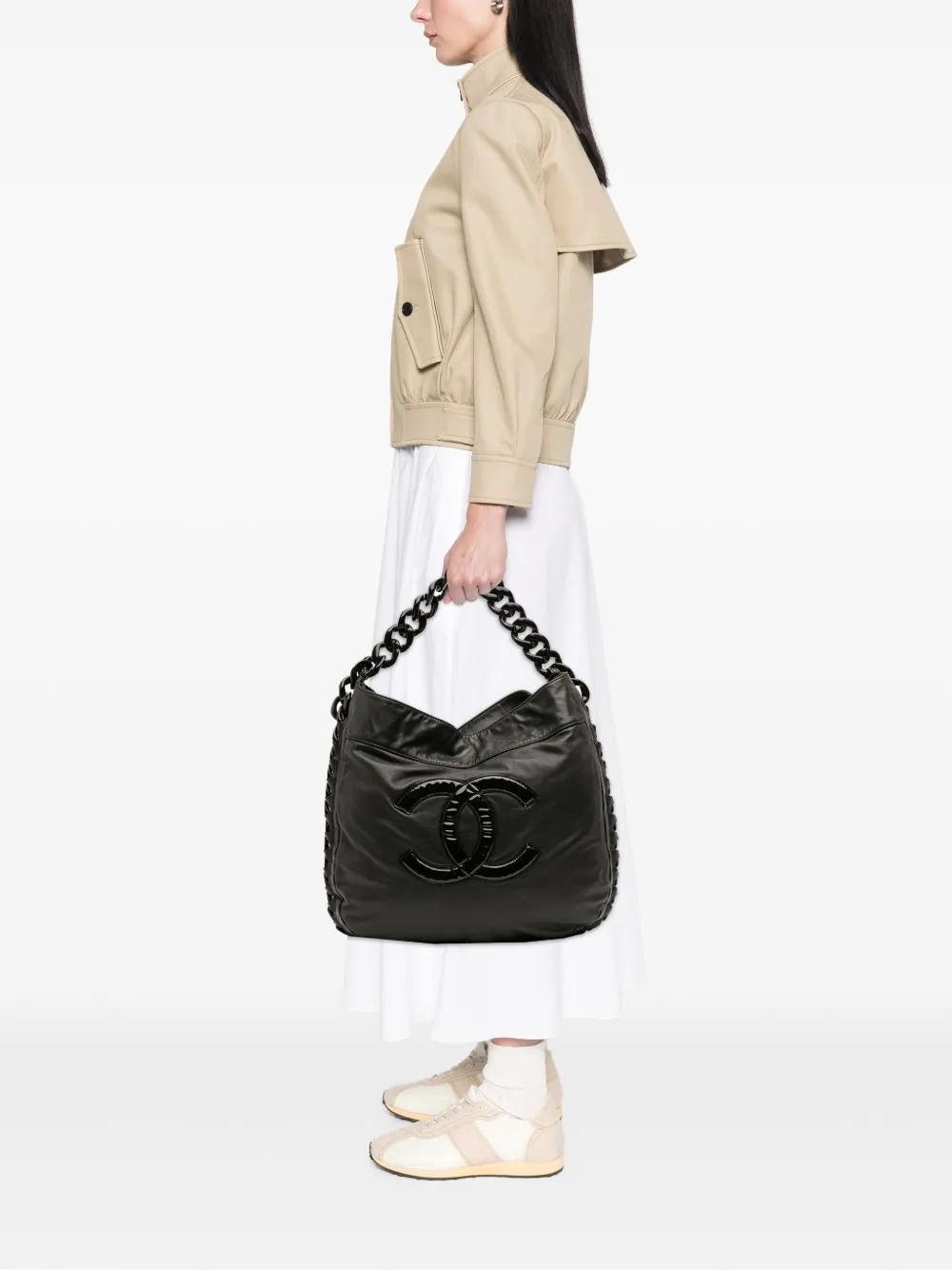 CHANEL Pre-Owned 2006-2008 Calfskin Modern Chain Rhodoid hobo bag | Pre-Owned | Image 2