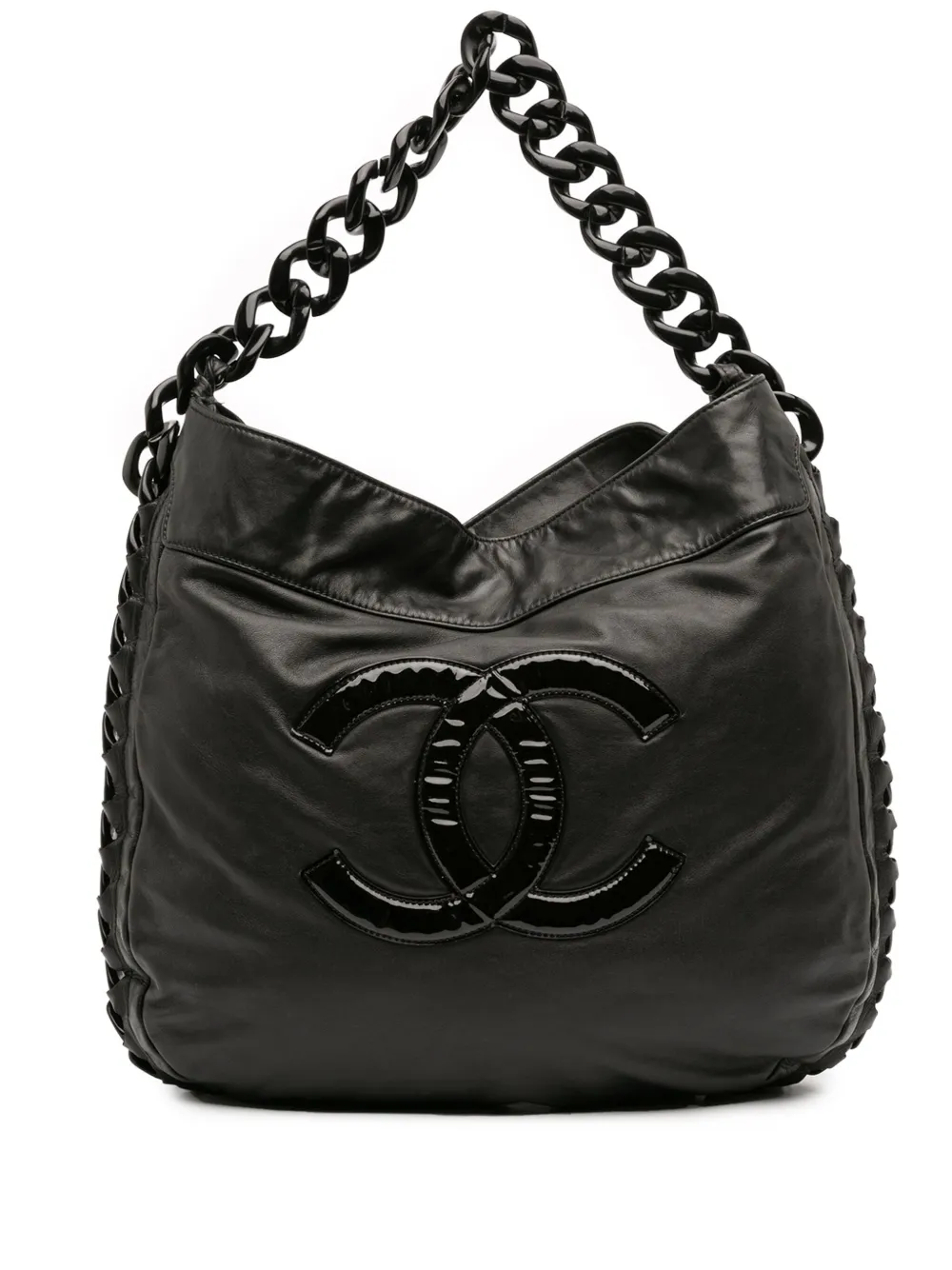 CHANEL Pre-Owned 2006-2008 Calfskin Modern Chain Rhodoid hobo bag | Black | Image 1