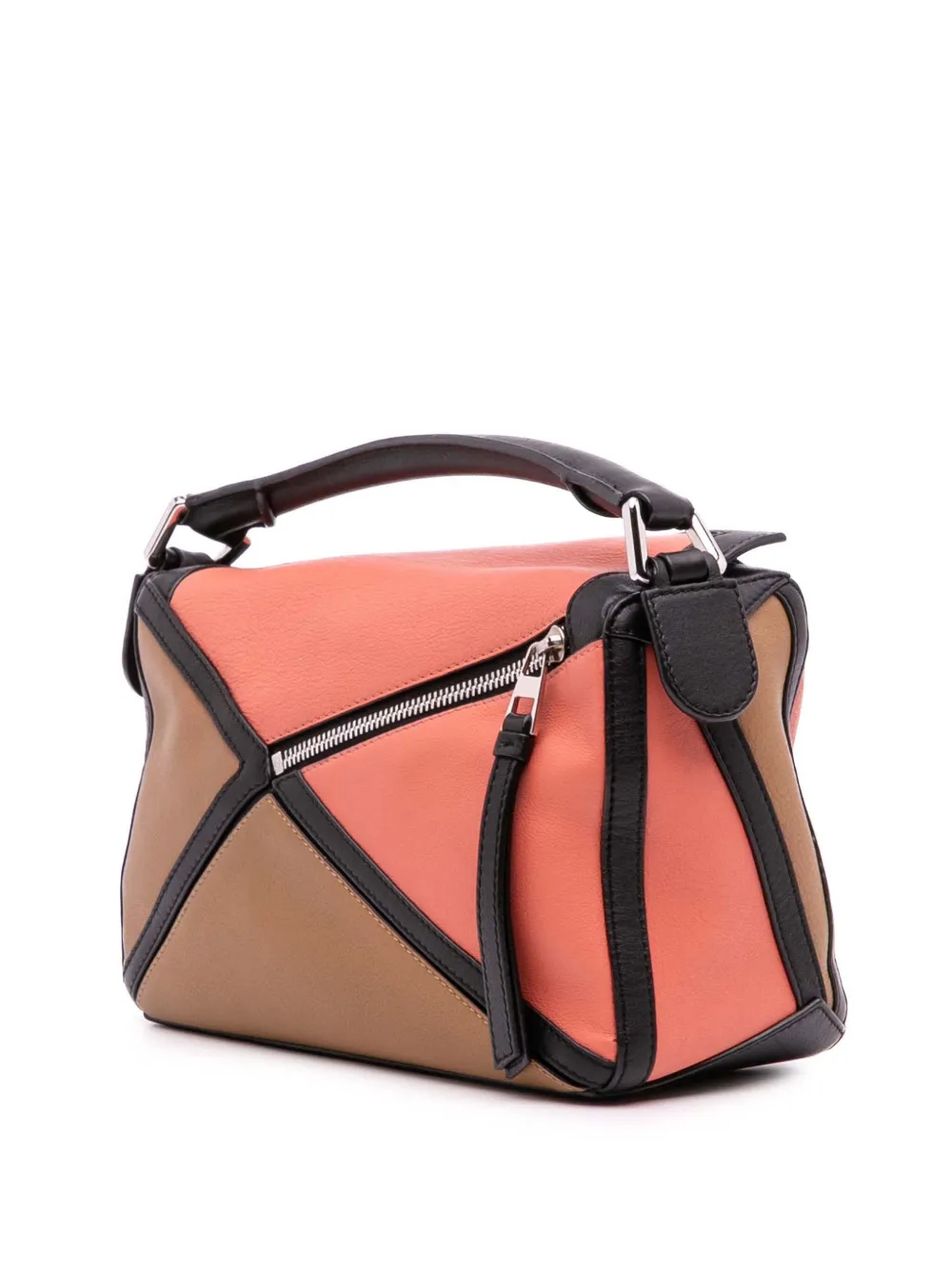 2018 Small Calfskin Graphic Puzzle Satchel