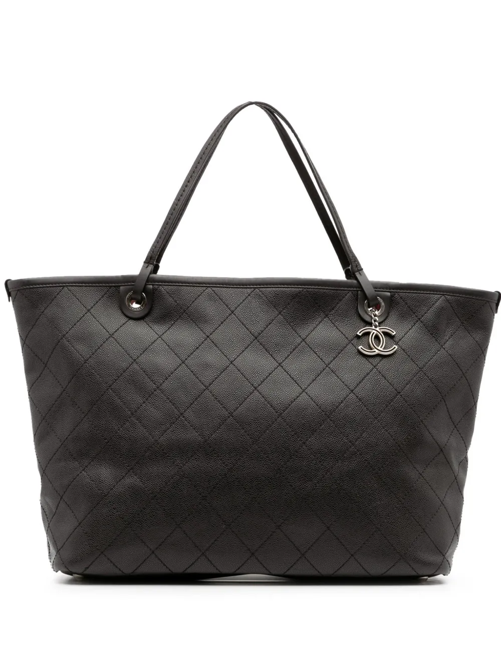 CHANEL Pre-Owned 2014 XL マトラッセ キャビア ショッピング フィーバー ハンドバッグ - ブラック CHANEL Pre-Owned 2014 XL マトラッセ キャビア ショッピング フィーバー ハンドバッグ - ブラック
