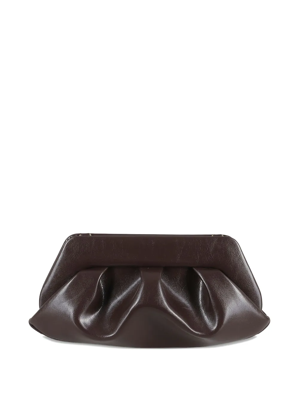Themoirè Emera Pleated Leather Shoulder Bag In Brown