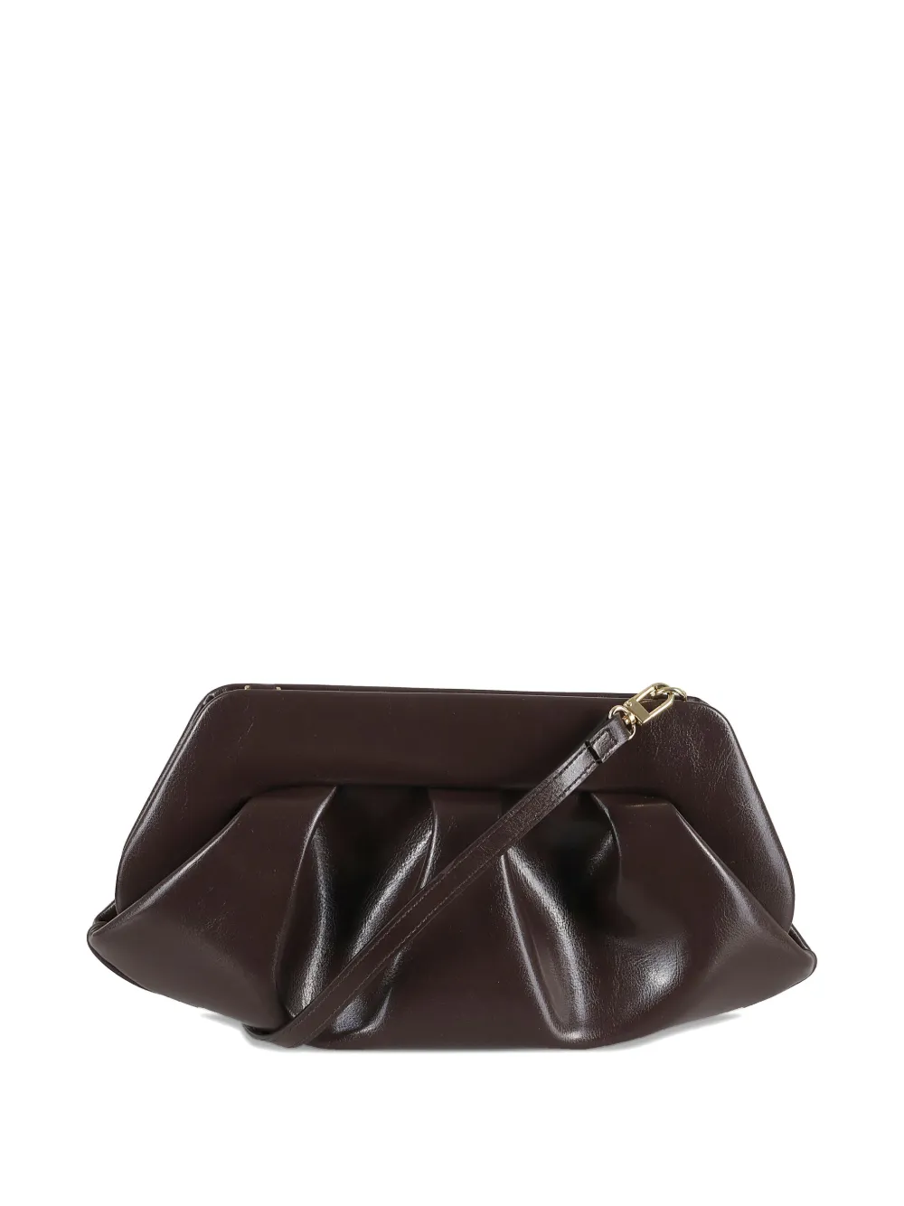 Themoirè Emera Pleated Leather Shoulder Bag In Brown