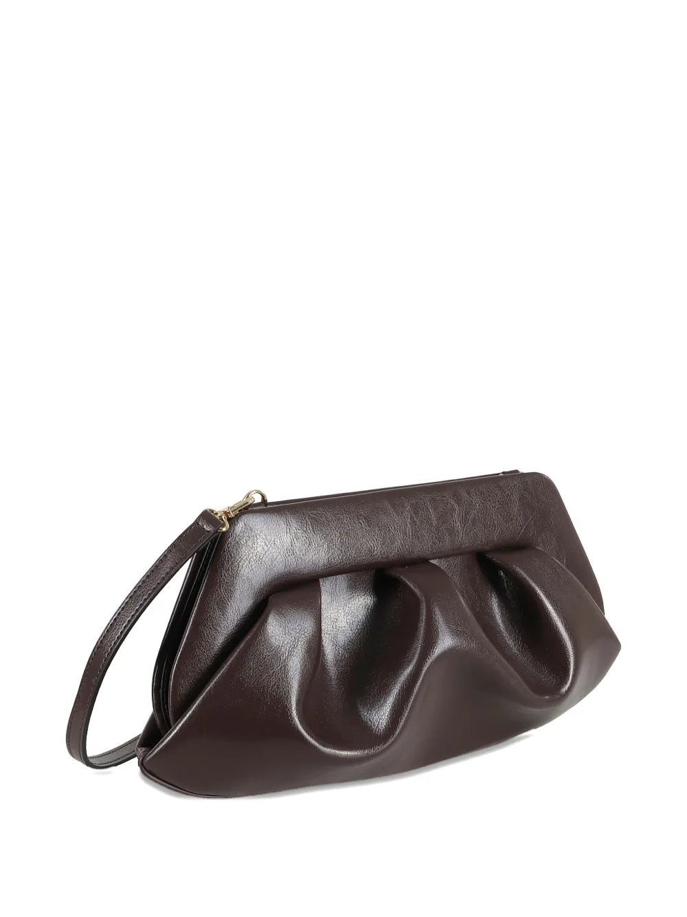 Themoirè Emera pleated leather shoulder bag - Bruin