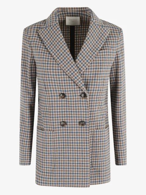 Circolo 1901 gingham-check double-breasted blazer 