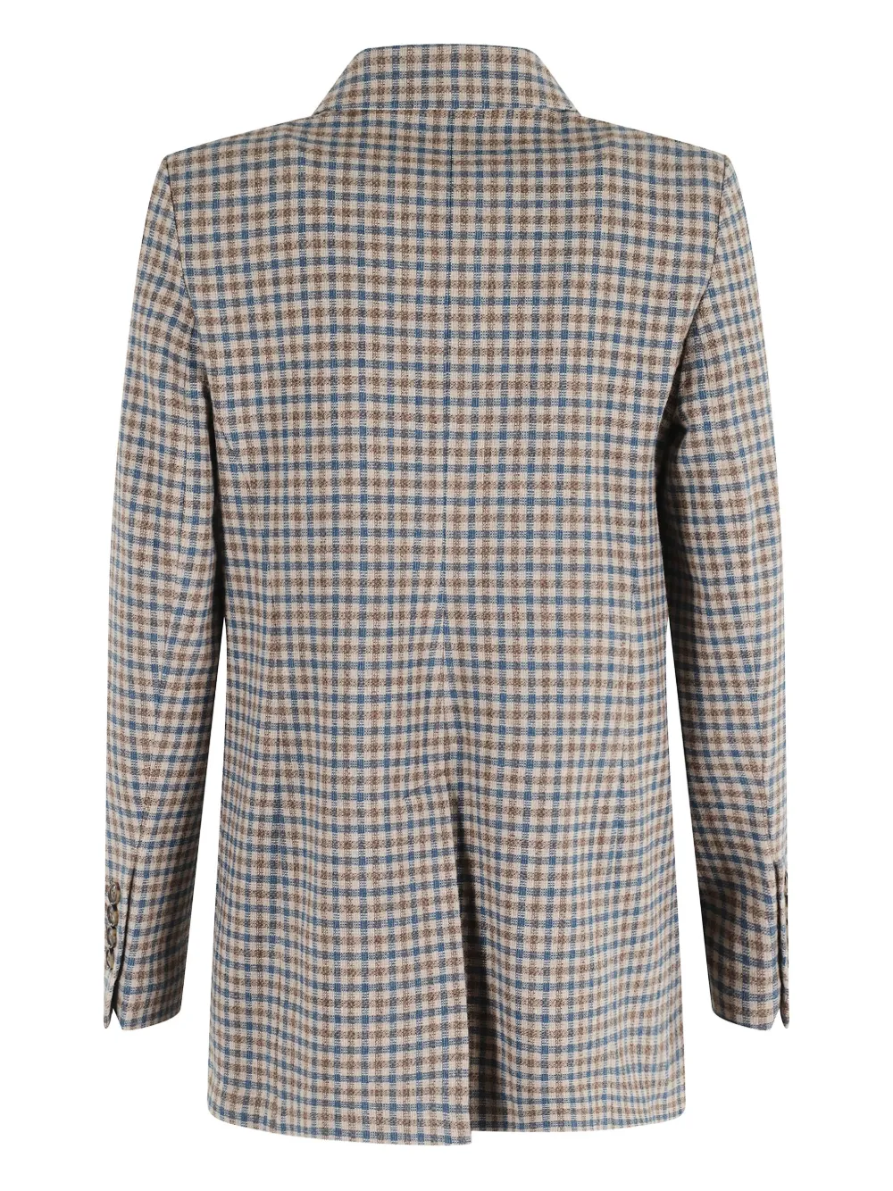 Circolo 1901 Gingham-check Double-breasted Blazer In Brown