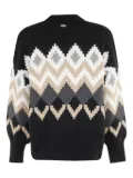 Barbour Cecelia chevron-pattern sweater - Black