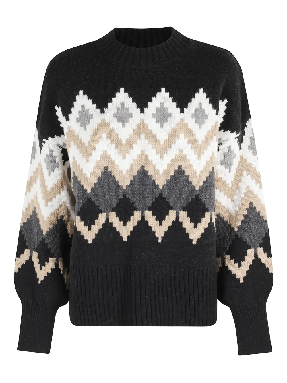 Barbour Cecelia Chevron-pattern Sweater In Black