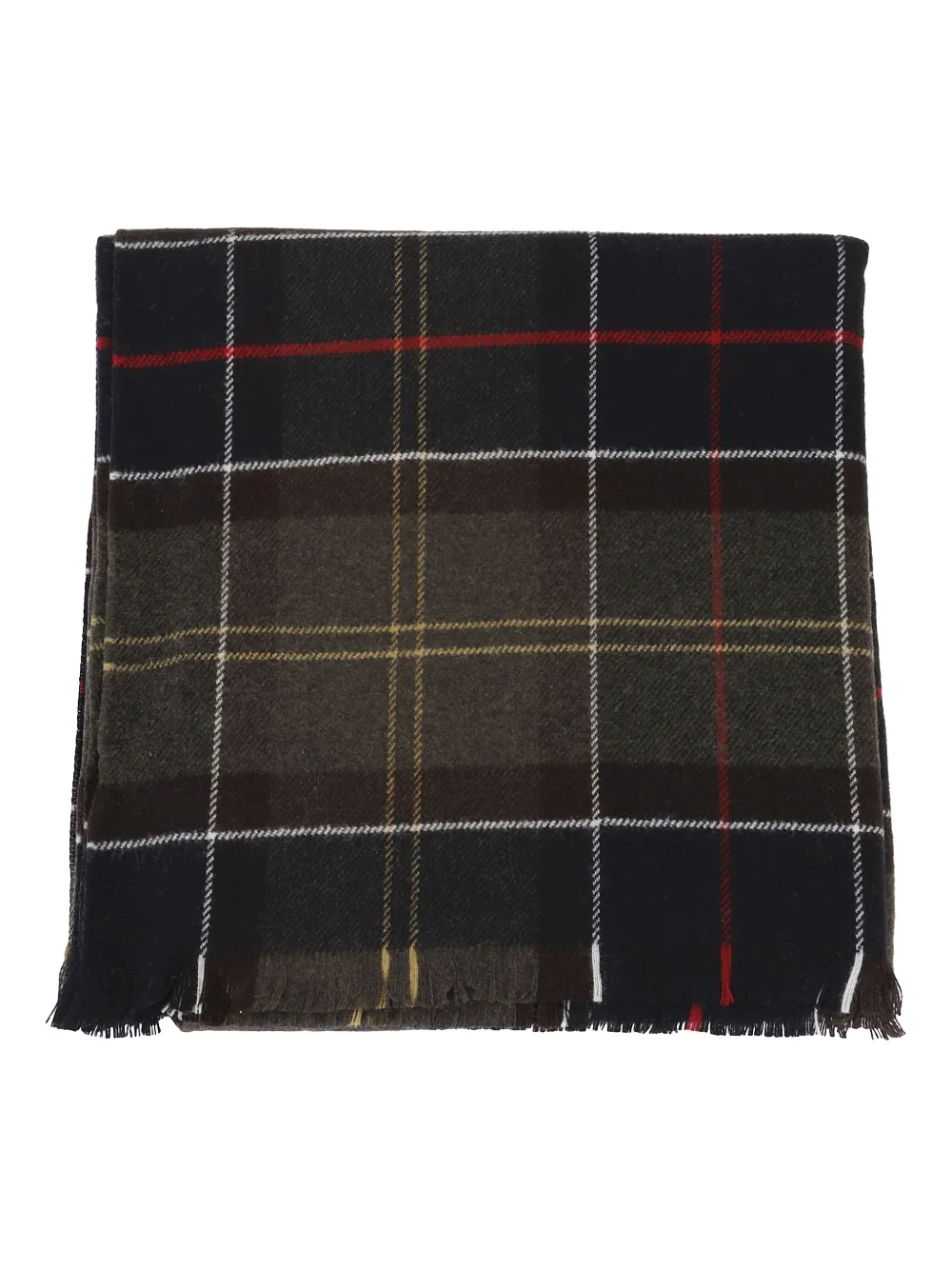 Barbour checked fringed scarf | Brown | Image 1