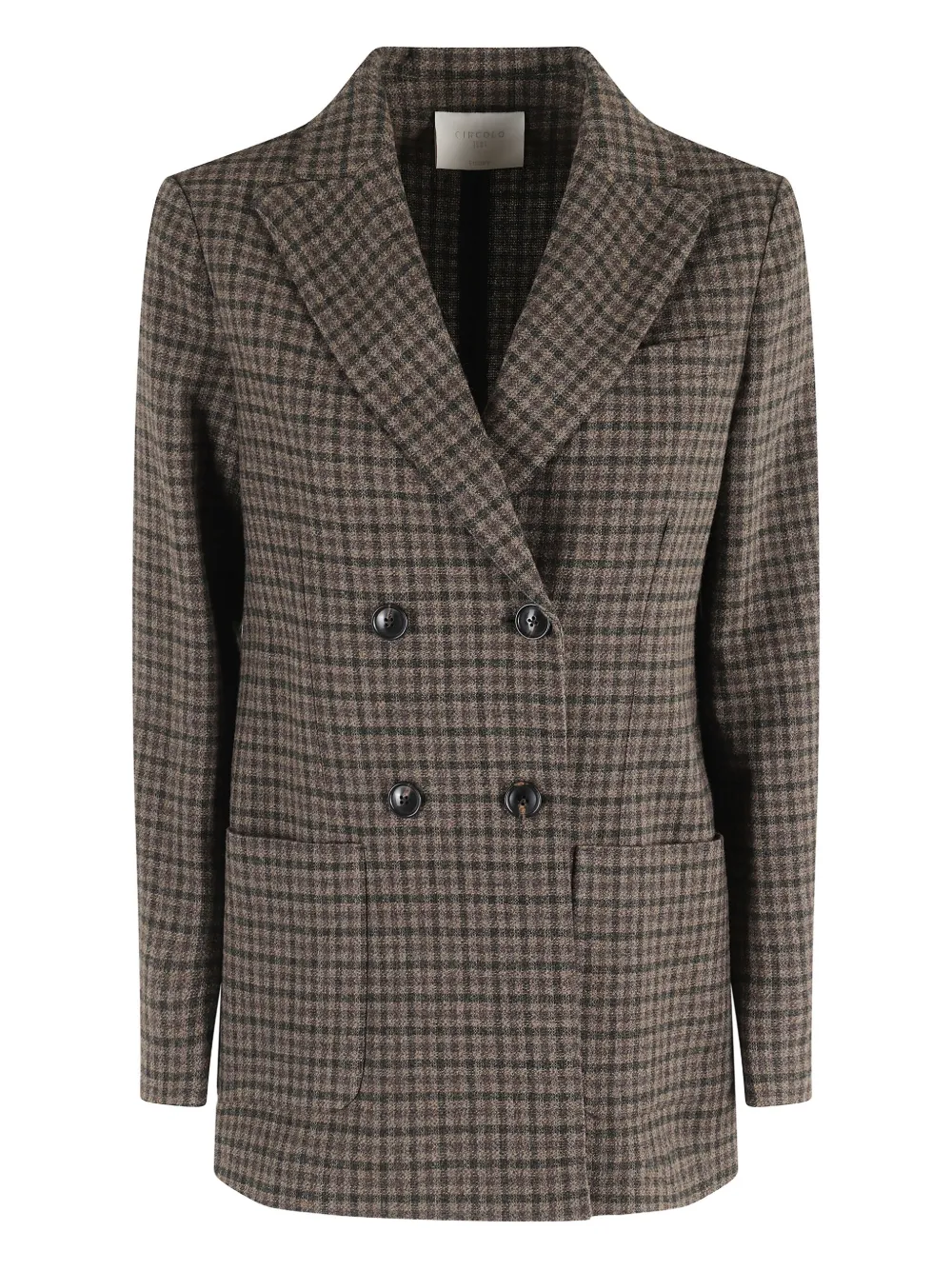 Circolo 1901 Checked Double-breasted Blazer In Brown