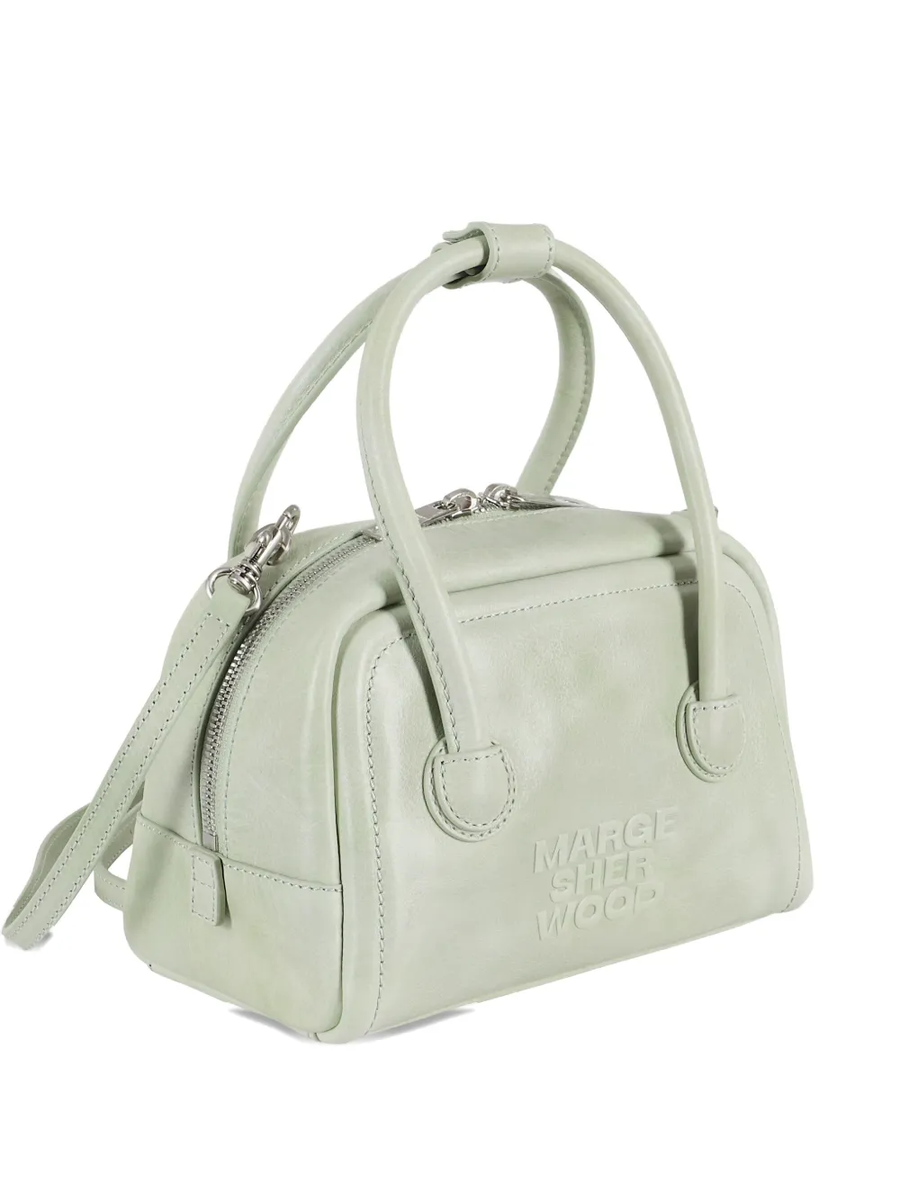 Margesherwood Top-handle Logo-plaque Clutch Bag In Green