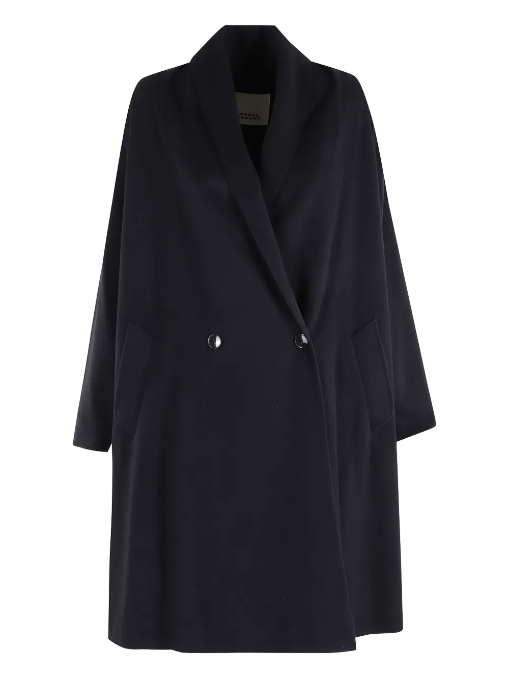 Isabel Marant Elise Gb Medium-length Blue Wool-blend Elise Coat In Black