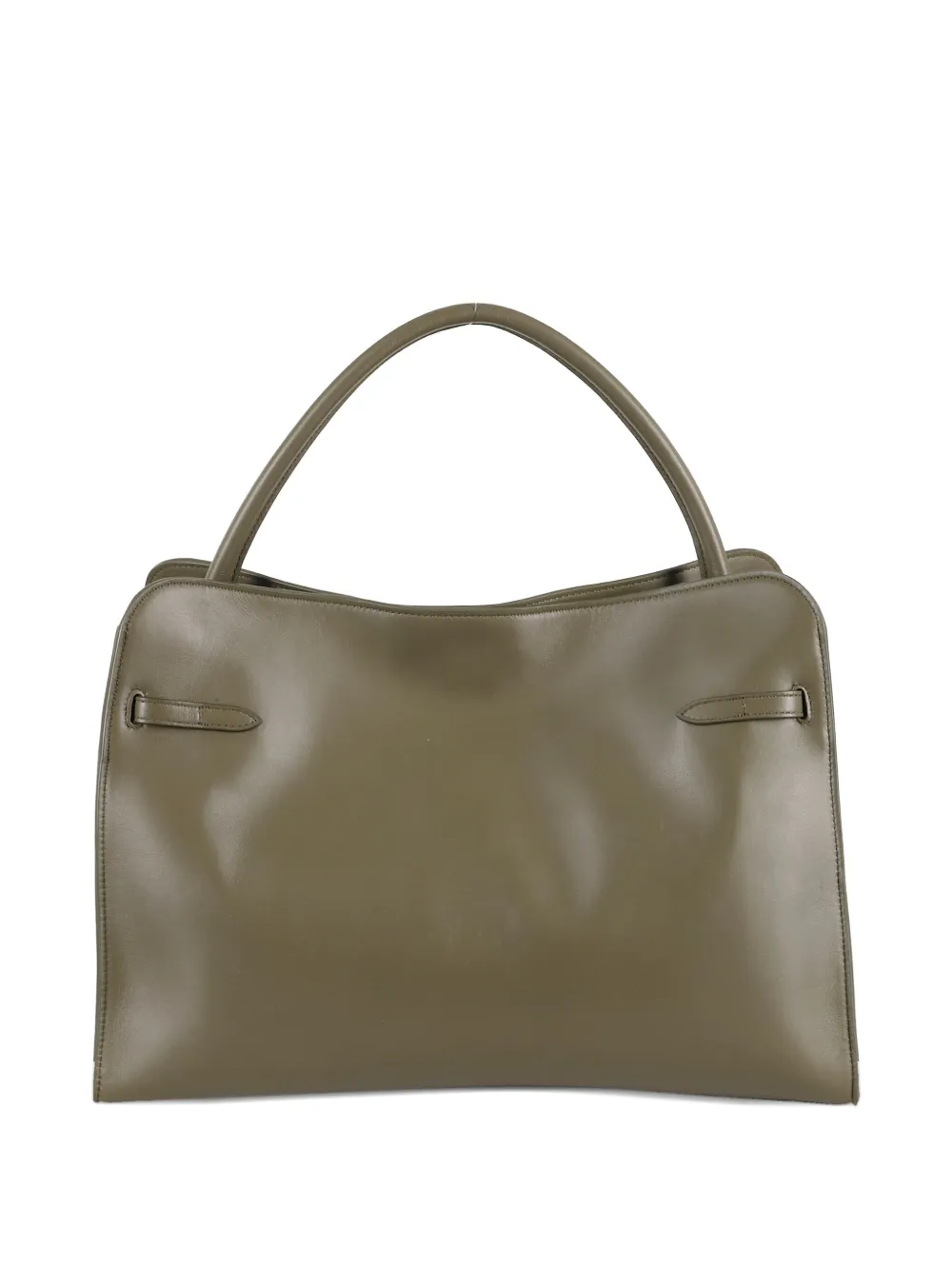 Biasia Always-on Clasp-detail Leather Tote Bag In Green