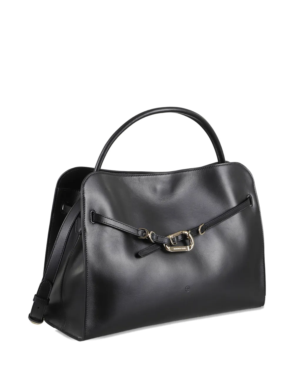 Biasia Always-on Clasp-detail Leather Tote Bag In Black
