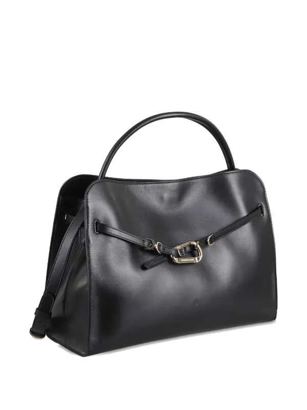 FRANCESCO BIASIA Always-On clasp-detail Leather Tote Bag | Black