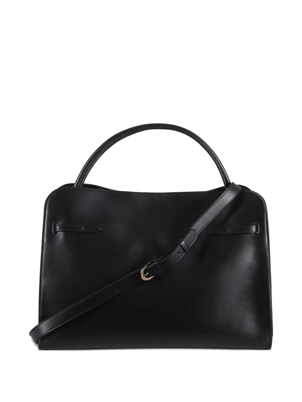 Biasia Always-on Clasp-detail Leather Tote Bag In Black
