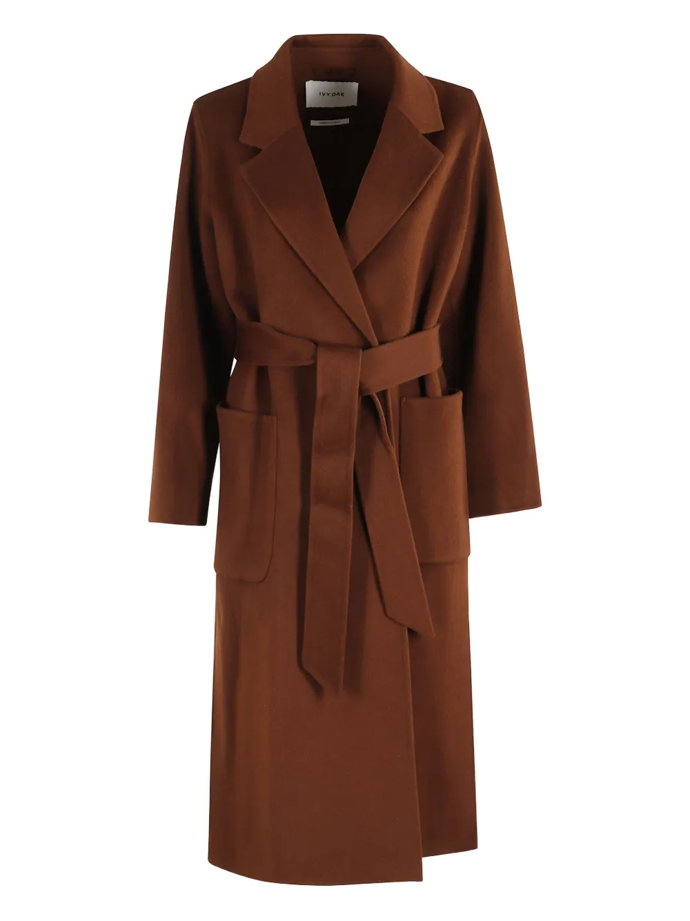 Ivy & Oak Belted Patch-pocket Jacket In Brown