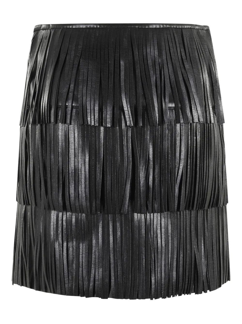 Isabelle Blanche leather fringe skirt | Black | Image 1