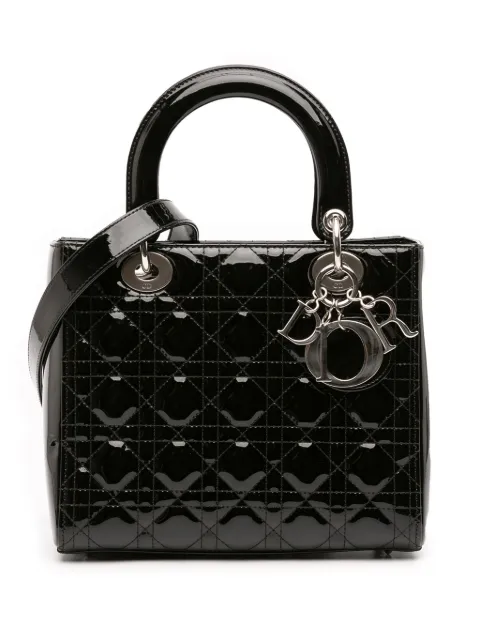 Christian Dior Pre-Owned 2017 Medium Patent Cannage Lady Dior satchel