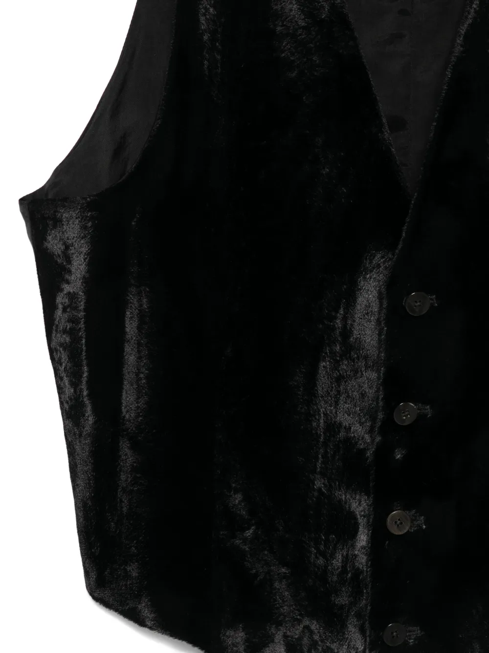 Sapio Velvet-front Waistcoat In Black