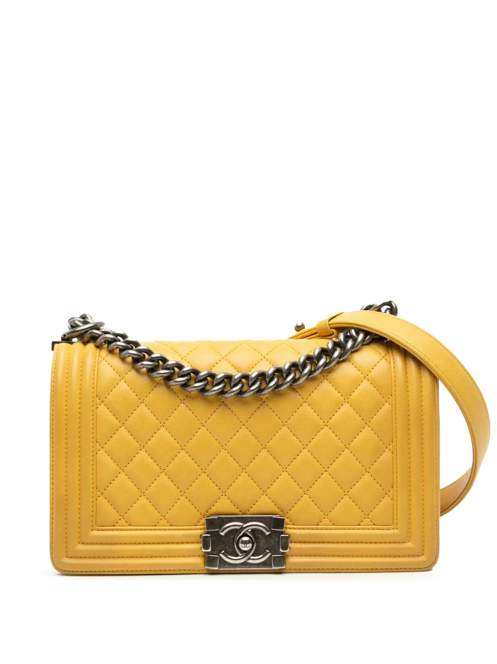 CHANEL Pre-Owned 2012-2013 オールドミディアム マトラッセ カーフスキン ボーイ フラップ ショルダーバッグ - CHANEL Pre-Owned 2012-2013 オールドミディアム マトラッセ カーフスキン ボーイ フラップ ショルダーバッグ -